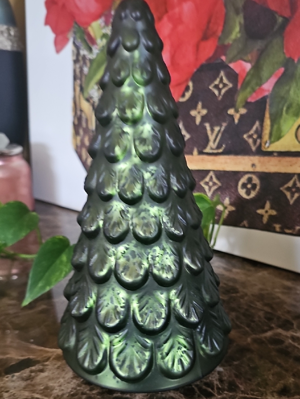 Ashland Metallic Green Layered Pine Tree Accent10"H X 6"W Approximately